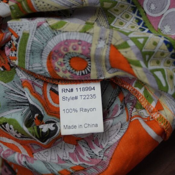 Colorful PIKO 1988 Rayon Women's Tank Top Size S/M Style T2235 Art to Wear - Picture 2 of 14